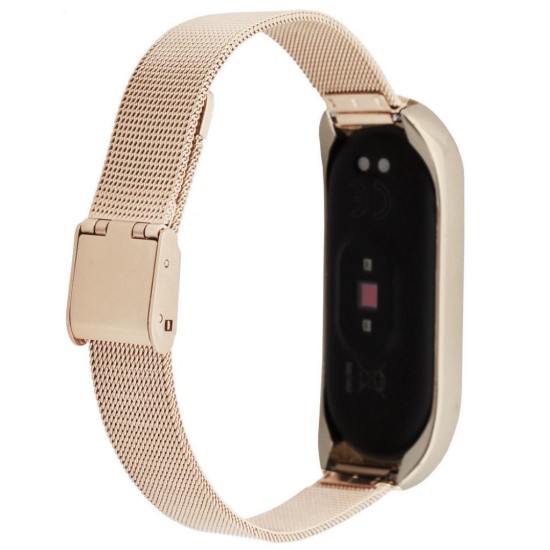 Ремешок для фитнес браслета BeCover Metal для Xiaomi Mi Smart Band 5 Rose Gold (705149) Ремешок для фитнес браслета BeCover Metal для Xiaomi Mi Smart Band 5 Rose Gold (705149)