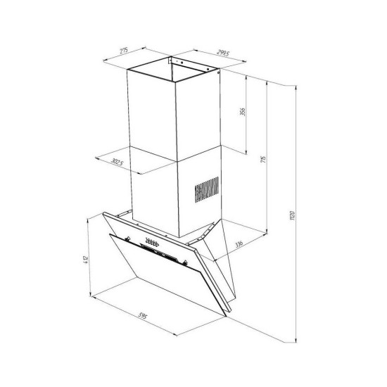 Вытяжка кухонная Pyramida NR-MG 60 (1000) M WH