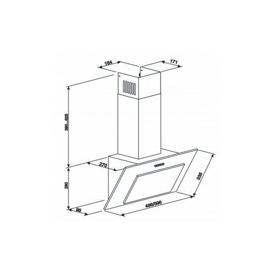 Вытяжка кухонная Eleyus VERTICAL 1000 50 BG