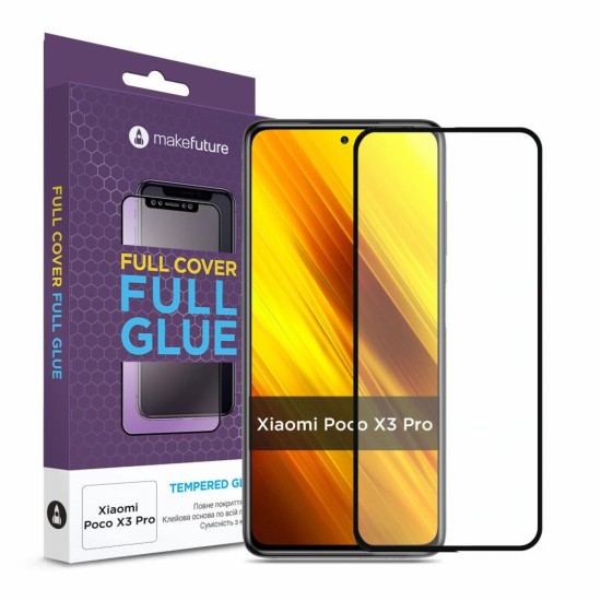 Стекло защитное MakeFuture Xiaomi Poco X3 Pro Full Cover Full Glue (MGF-XPX3P) Стекло защитное MakeFuture Xiaomi Poco X3 Pro Full Cover Full Glue (MGF-XPX3P)